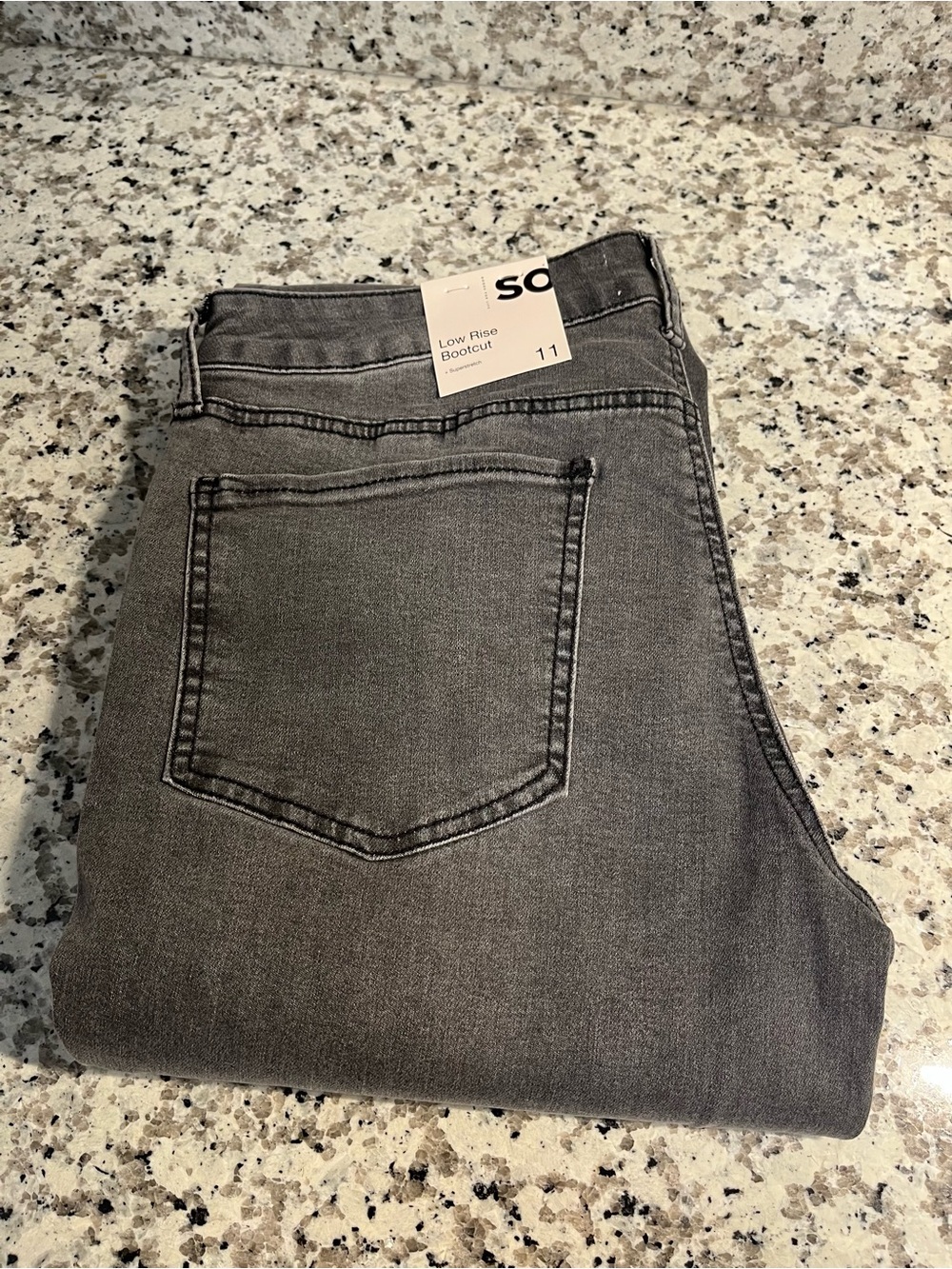 SO Women’s Low-Rise Bootcut Jeans — Gray